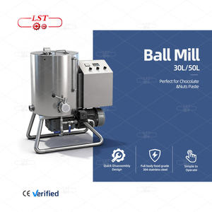अखरोट पेस्ट के लिए 30 एल/50L चॉकलेट बॉल मिल, फूड ग्रेड 304 स्टेनलेस स्टील 3-5h/बैच उच्च दक्षता औद्योगिक बॉल मिल - Product Image 3