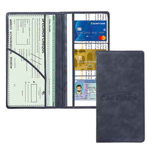 Portefeuille de documents de véhicule en cuir PU avec logo personnalisé, <span class=keywords><strong>porte</strong></span>-carte d'immatriculation et d'assurance automobile - Product Image 2