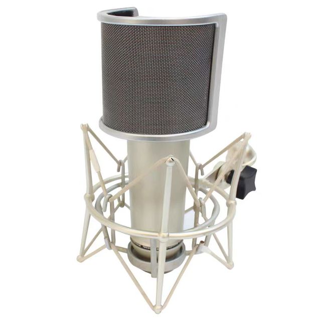 U-WS Silver Color Pop Filter for Livestream Microphone Windscreen Anti-duct Reduce Noise Pop Guard Grille Mesh for Condenser MIC