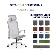 Chaise de bureau ergonomique moderne avec dossier haut en mousse, appui-tête réglable, support lombaire, pivotante, pour usage en salon