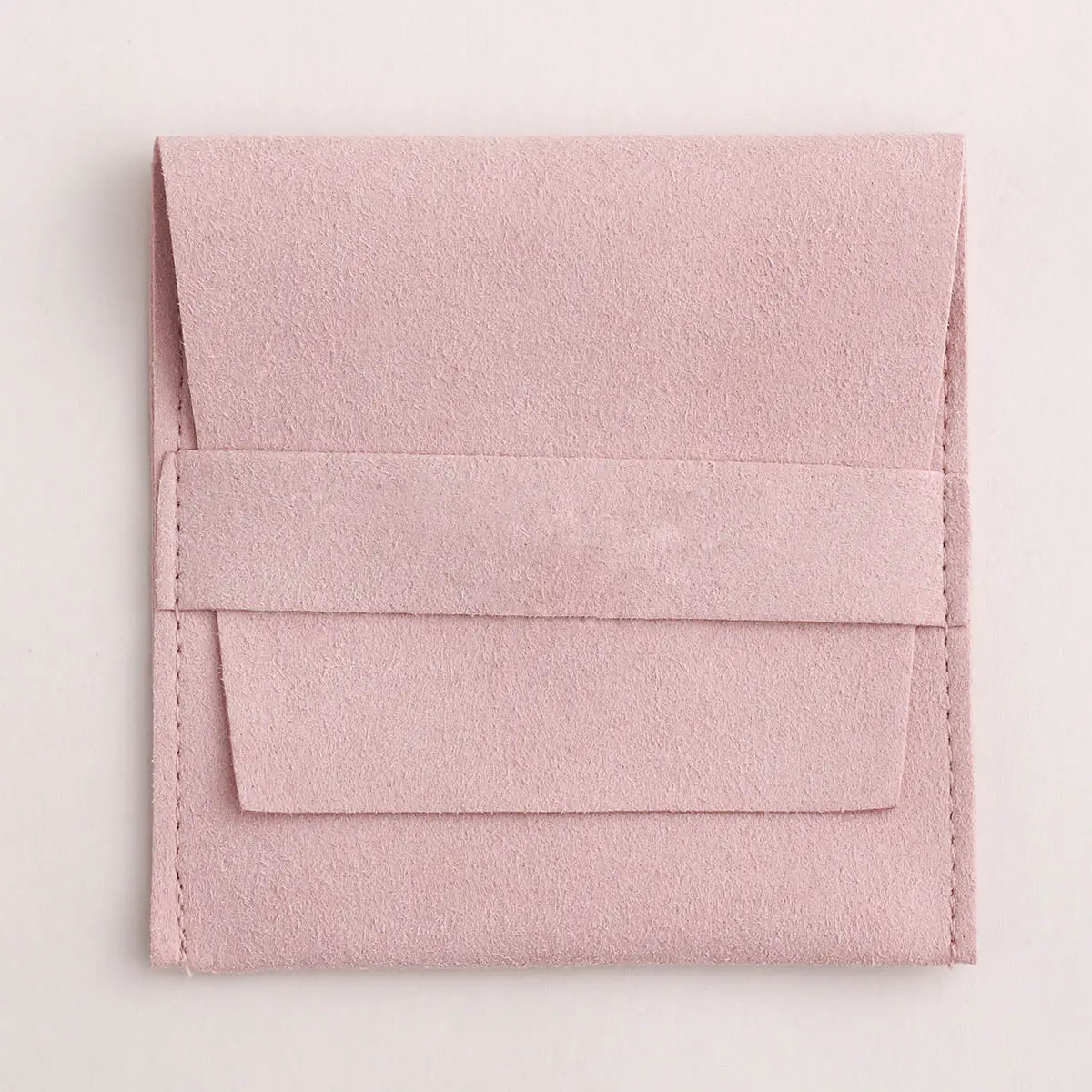 Logo Kustom Warna Mewah Trendi Kecil Pink Hitam Biru Merah Anting Amplop Tas Kantong Kemasan Beludru untuk Perhiasan