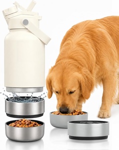 Bouteille d'eau pour chien en acier inoxydable 32 oz 3-en-1 avec logo personnalisé, design isolé sous vide, étanche, pour les voyages en plein air, utilisation portable - Product Image 1