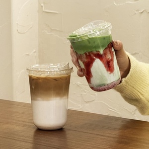 Custom Clear PET Single Wall 90mm Diameter Plastic <strong>Cup</strong> with Lids and Straws for <strong>Takeaway</strong> <strong>Coffee</strong> Juice Cold Beverages - Product Image 1