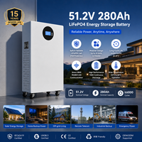 Batería LiFePO4 de Ciclo Profundo 280Ah 14kWh 51.2V de Pie con BMS Integrado, 6000 Ciclos, Certificación CE para Almacenamiento Solar Doméstico