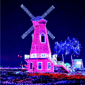 Décoration de Noël en forme de moulin à vent avec éclairage LED, motif de roue éolienne pour l'extérieur, décoration de fête - Product Image 1