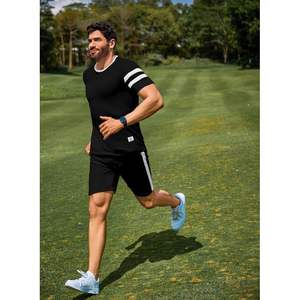 2025 Men's Casual Stripe Short Sports Suit <b>2</b>-<b>Piece</b> Gymnastics Crewneck Track <b>Outfits</b> <b>Summer</b> Fitness SweatSuit - Product Image 6