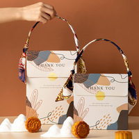 Sac cadeau personnalisé en papier kraft recyclable 2026 avec poignée en ruban, boîte cadeau de luxe pour bougies, gâteaux de lune, desserts et biscuits