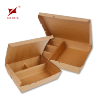 Boîte en papier kraft avec compartiments, conteneur alimentaire, boîte à sauce, poulet frit, restauration rapide, boîte à emporter multifonctionnelle, boîte en papier séparée