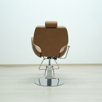 Fauteuil de Barbier Moderne en Cuir PU Marron, Chaise de Salon Pivotante à 360° °   Chaise de coiffure pivotante pour salon de coiffure