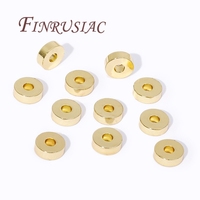 Perles d'écartement plaquées or 18 carats 3mm 4mm 6mm Composants ronds plats pour la fabrication de bijoux Bracelets à bricoler soi-même Séparateurs Accessoires