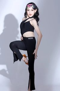 वेनिस्टाइल लैटिन नृत्य पोशाक स्पैन्डेक्स पॉलिएस्टर पेशेवर अभ्यास टाइट्स वयस्क महिलाओं के लिए सेट - Product Image 3