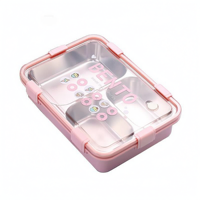 Boîte à lunch en acier inoxydable à 3 compartiments, boîte bento portable pour enfants, bureau, école, conteneur de stockage alimentaire
