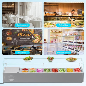 Mesa refrigerada comercial de vidrio para ensaladas 2026, nueva, para mostrador, con gabinete para conservación de ingredientes frescos - Product Image 3