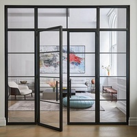 Portes coulissantes doubles à design semi-circulaire, durables, résistantes aux intempéries, avec verre diffuseur de lumière, portes pivotantes à charnières