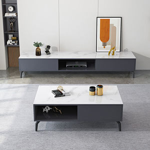 Tavolo <span class=keywords><strong>da</strong></span> tè nordico leggero combinato con moderna piastra di roccia in vetro temprato piccolo mobile per <span class=keywords><strong>soggiorno</strong></span> - Product Image 3