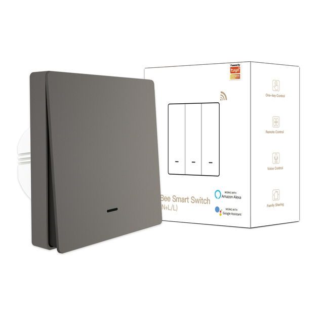 Smart Zigbee WiFi 1 2 3 Gang Light Wall Switch with L N Without N Smart Switch Alexa Supports for Smart Home