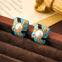 Boucles d'oreilles pendantes en perles d'eau douce haut de gamme, couleur vortex, style rétro, pour femme, idéales pour le quotidien et les soirées
