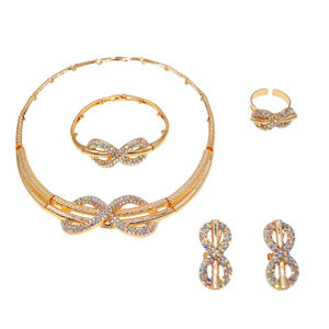 ชุดเครื่องประดับชุบทองคุณภาพสูงชุดเครื่องประดับที่เข้าคู่กับดูไบชุดสร้อยข้อมือสร้อยคอต่างหูสำหรับผู้หญิง - Product Image 3