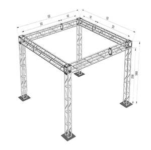 โครงสร้างนิทรรศการแบบกำหนดเอง 300*300 มม. โครงถักแบบแบนพร้อมไฟ โครงสร้างหลังคาเวทีแบบพกพาสำหรับเวทีและงานอีเว้นท์ - Product Image 1