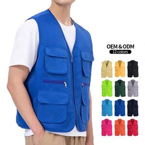 Chaleco de Trabajo Multibolsillos Reversible Personalizado al por Mayor de Fábrica, de Tela de Sarga de Algodón, Informal, para Pesca, Senderismo, Tallas Grandes para Hombre - Product Image 2