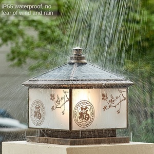 Vintage <b>Chinese</b> LED Waterproof IP65 Pillar <b>Lamp</b> for Home Villa Courtyard Garden Outdoor Solar Post Lights - Product Image 6