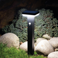 Étanche en acier inoxydable carré pc ombre détecteur de mouvement extérieur jardin solaire led applique murale de patio