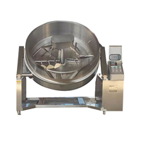 Machine de cuisson industrielle automatique à bascule électrique pour huile et aliments, marmite à sauce à double enveloppe avec agitateur