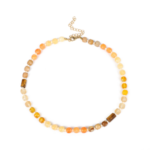 Collar de piedra natural personalizado con cuentas de semillas de piedra natural de forma <span class=keywords><strong>irregular</strong></span>, collar curativo bohemio para regalo de mujer - Product Image 3