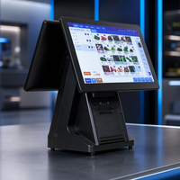Terminal de point de vente personnalisable avec double écran tactile sensible de 15,6 pouces, coupe-papier automatique de 80 mm, Windows Android pour les chaînes de magasins et les supermarchés