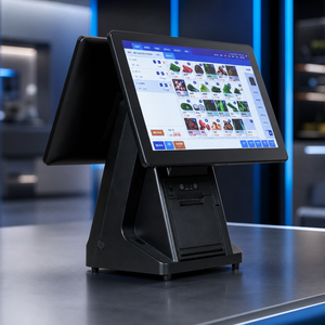 เครื่อง POS หน้าจอสัมผัสคู่ขนาด 15.6 นิ้ว ปรับแต่งได้ พร้อมเครื่องตัดกระดาษอัตโนมัติ 80 มม. ระบบ Windows Android สำหรับร้านค้าปลีกและซูเปอร์มาร์เก็ต - Product Image 5