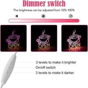 Coffee shop open LED neon indoor hanging ambient light shop <b>sign</b> wall decoration light entrance indicator light luminous <b>sign</b> - Product Image 4