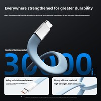 Câble plat en silicone USB-C vers USB-C 240W, câble de charge rapide PD Type-C, câble de données pour iPhone 17, ordinateur portable Huawei