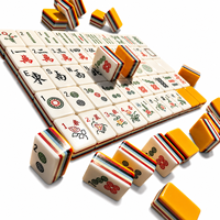 Jeu de Mahjong en Acrylique de 160 Tuiles Style Américain de Hong Kong pour 4 Joueurs, Emballé, avec Fonction de Mélange Manuel pour Soirées de Jeu Traditionnelles
