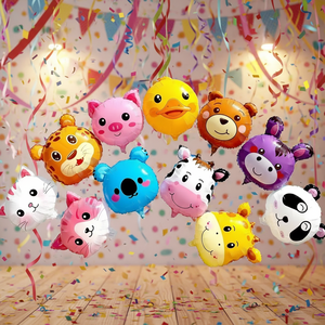 Ballon en aluminium imprimé <span class=keywords><strong>BLN</strong></span>, vente en gros, 18 pouces, motif animal de dessin animé, unisexe, avec bâtonnet, idéal comme cadeau ou jouet - Product Image 2