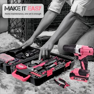 Juego <span class=keywords><strong>de</strong></span> Taladro Multifunción <span class=keywords><strong>de</strong></span> 81 Piezas, Destornillador Inalámbrico <span class=keywords><strong>de</strong></span> 18V, Kit Combinado <span class=keywords><strong>de</strong></span> <span class=keywords><strong>Herramientas</strong></span> Eléctricas para Perforar Agujeros en <span class=keywords><strong>Madera</strong></span> para Renovación del Hogar - Product Image 4