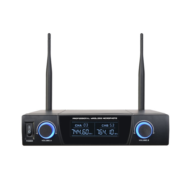 Accuracy Pro Audio UHF-888 Karaoke Home Stage Performance Professional 2 Way UHF Wireless Microphone Studio Recording