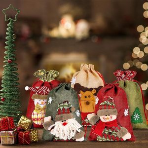 Sacchetti Regalo Natalizi Grandi con Coulisse e Babbo Natale, Pupazzo di Neve, Renna e Orso 3D - Product Image 6