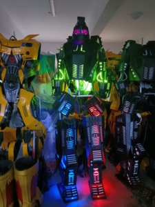 Disfraz de Robot LED <span class=keywords><strong>para</strong></span> Caminar sobre Zancos, Disfraz de Robot <span class=keywords><strong>para</strong></span> <span class=keywords><strong>Carnaval</strong></span> y Cosplay, Disfraz de Actuación con LED de Colores en Venta - Product Image 5