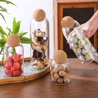 Pot de conservation moderne en verre transparent, écologique et recyclable, grande capacité, avec couvercles en liège, hermétique, de qualité alimentaire, pour la cuisine
