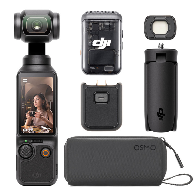 DJI Osmo Pocket3 Combo 1''CMOS 10.5MP 4K120fps 3-Axis Stabilizer AI-Based Subject Tracking MicroSD 180 Wide Angle USA Stock