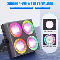 Luz LED de escenario Uking Mini de 4 ojos con control remoto, iluminación programable DMX512 para teatro, conciertos, clubes y eventos
