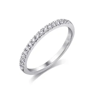 Bague de fiançailles personnalisée en or 18K, diamant, Design classique, or blanc pur, bague de mariage, bijoux Au750