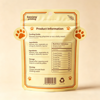 Sachet personnalisé en aluminium imprimé par gravure pour aliments pour animaux de compagnie, pochette de forme spéciale, sachet autoportant pour friandises et snacks pour chiens et chats