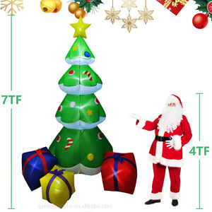 Décoration gonflable géante d'extérieur, arbre de Noël vert de 7 pieds avec boîtes cadeaux pour la cour, le jardin, la pelouse, la décoration de fête - Product Image 2