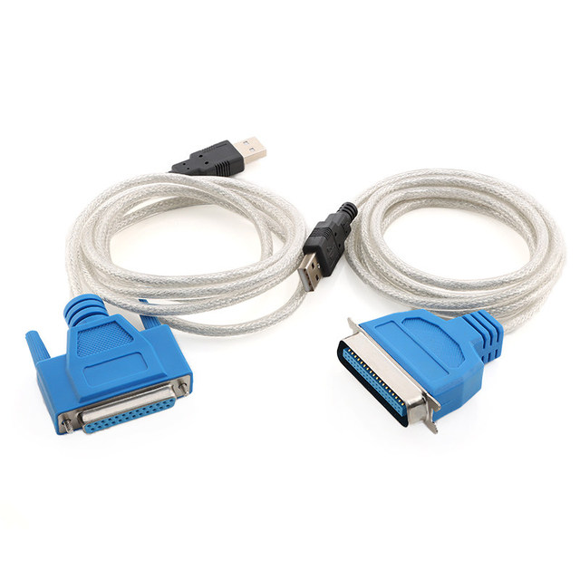 USB Type-A Male to DB25 Old-fashioned Computer 36-pin Parallel Port Conversion Cable Data Cable PL2305 Chip