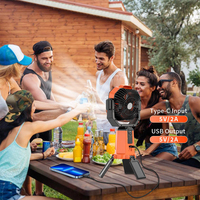 2026 New Rechargeable 20000mAh Solar Camping Fan Cooling Stand Table Desk Fan Electrical Standing Retractable Outdoor Fan