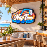 Enseigne néon LED personnalisée pour club de plage, bar de piscine, station balnéaire, coucher de soleil, île côtière, décoration murale LED pour comptoir