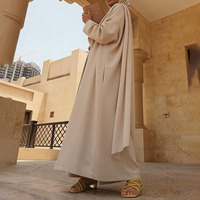 Ensemble 3 pièces Aschulman sur mesure pour femmes musulmanes : haut, pantalon et abaya – Luxe premium, ensemble modeste islamique pour femmes avec abaya, manteau et pantalon