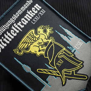 Sắt Trên Tùy Chỉnh Tên Thêu Logo Máy Vải An Ninh Bộ Phận Đồng Phục Móc Và Vòng Lặp Vá Và Dệt Huy Hiệu Cho Quần Áo - Product Image 2