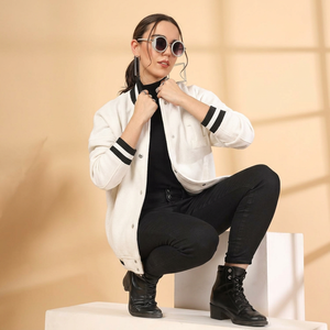 <b>Women's</b> Charcoal Casual Button-Up Overshirt <b>Jacket</b> | Fashion Streetwear Shacket | Lightweight Layering <b>Jacket</b> | Autumn & <b>Spring</b> - Product Image 5